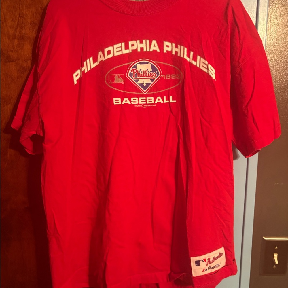 Majestic Authentic Red Phillies T-Shirt